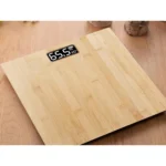 Ηλεκτρονική ζυγαριά μπάνιου bamboo 180kg με LCD οθόνη και θερμόμετρο