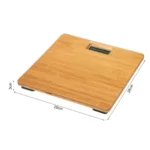 Ηλεκτρονική ζυγαριά μπάνιου bamboo 180kg με LCD οθόνη και θερμόμετρο