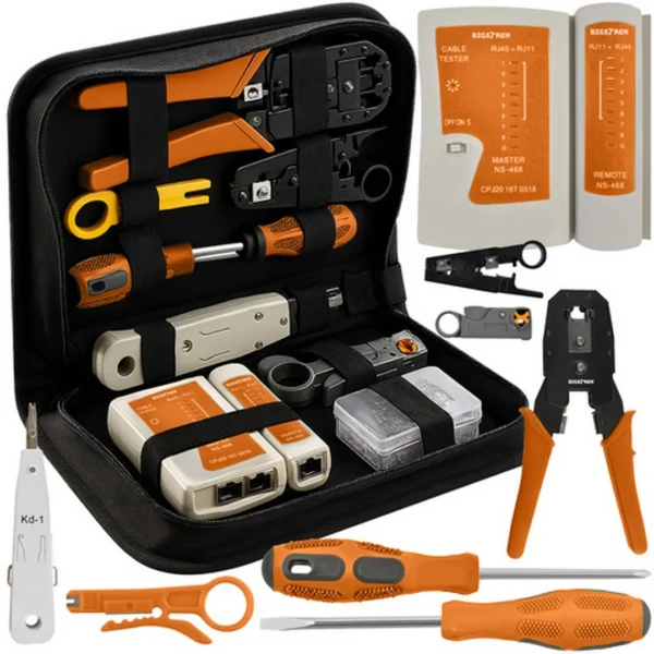 Tester καλωδίων δικτύου Bigstreen Kit με πρέσα RJ45