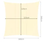 Εκρού τετράγωνο πανί σκίασης Gardlov 3.6x3.6m SUN SAIL SQUARE με κρίκους σε εξωτερικό χώρο