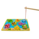 Ξύλινο παιχνίδι ψαρέματος Kruzzel "FISH" PUZZLE με καλάμι και θαλάσσια ζώα