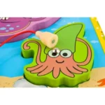 Ξύλινο παιχνίδι ψαρέματος Kruzzel "FISH" PUZZLE με καλάμι και θαλάσσια ζώα
