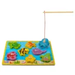 Ξύλινο παιχνίδι ψαρέματος Kruzzel "FISH" PUZZLE με καλάμι και θαλάσσια ζώα