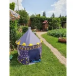 Παιδική σκηνή-κάστρο Pop Up σε μπλε χρώμα με παράθυρα και αφαιρούμενη είσοδο.