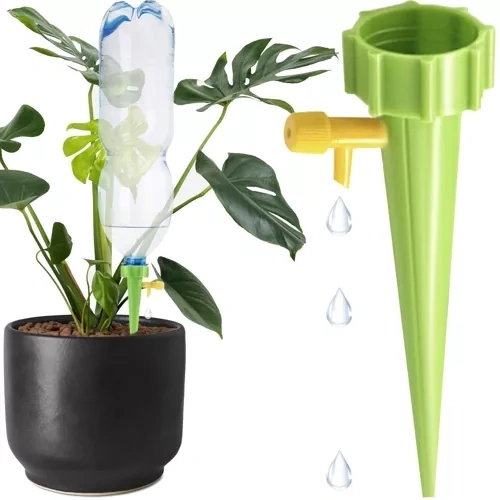 Πράσινο αυτόματο ποτιστήρι φυτών POT WATERING MACHINE σε γλάστρα
