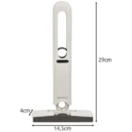 Λευκή έξυπνη mini σφουγγαρίστρα Ruhhy Minimop με δύο μπλε επιθέματα.
