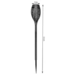 Σετ 4 ηλιακών φωτιστικών πυρσών Garden Lamp με εφέ φυσικής φλόγας και θερμό λευκό φως.
