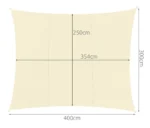 Εκρού ορθογώνιο πανί σκίασης Gardlov 3x4m SUN SAIL RECTANGULAR με κρίκους σε εξωτερικό χώρο