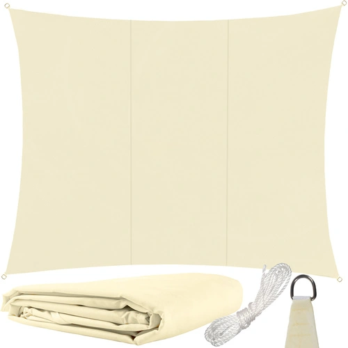 Εκρού ορθογώνιο πανί σκίασης Gardlov 3x4m SUN SAIL RECTANGULAR με κρίκους σε εξωτερικό χώρο