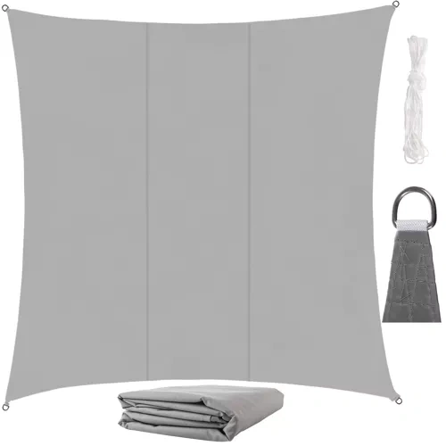 Γκρι τετράγωνο πανί σκίασης Gardlov 3.6x3.6m SUN SAIL SQUARE με κρίκους σε εξωτερικό χώρο