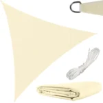 Εκρού τριγωνικό πανί σκίασης Gardlov 3x3x3m SUN SAIL TRIANGLE με κρίκους σε εξωτερικό χώρο