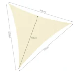 Εκρού τριγωνικό πανί σκίασης Gardlov 3x3x3m SUN SAIL TRIANGLE με κρίκους σε εξωτερικό χώρο