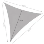 Γκρι τριγωνικό πανί σκίασης Gardlov 3x3x3m SUN SAIL TRIANGLE με κρίκους σε εξωτερικό χώρο