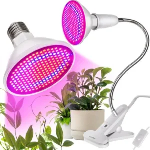 LED λάμπα καλλιέργειας φυτών 200 LED με κόκκινο και μπλε φως και βάση με κλιπ