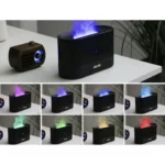 Μαύρη LED συσκευή αρωματοθεραπείας Ruhhy με εφέ φλόγας και ομίχλη ατμού