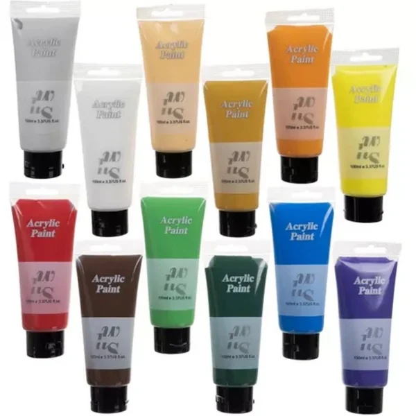 Σετ Ακρυλικά Χρώματα Maaleo 12x100ml σε ασημί συσκευασία