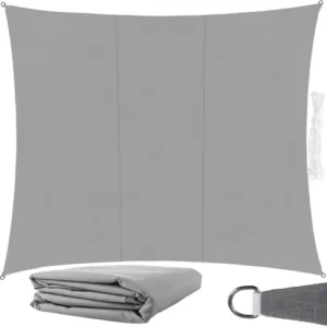 Γκρι ορθογώνιο πανί σκίασης 3x4m SUN SAIL RECTANGULAR με κρίκους σε εξωτερικό χώρο
