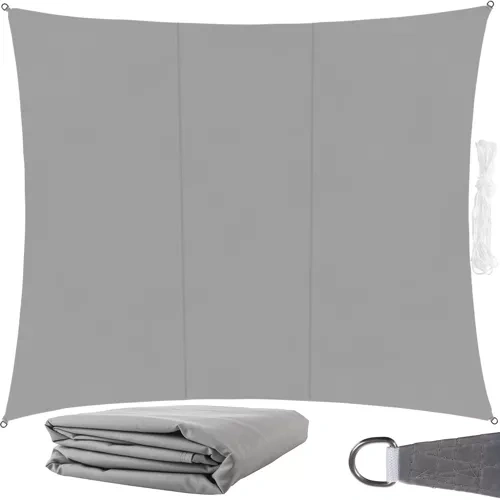 Γκρι ορθογώνιο πανί σκίασης 3x4m SUN SAIL RECTANGULAR με κρίκους σε εξωτερικό χώρο
