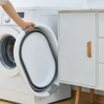 Πτυσσόμενο καλάθι απλύτων οβάλ 25λτ RUHHY με λαβές