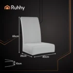 Σετ 6 καλυμμάτων καρέκλας Ruhhy από ανοιχτό γκρι βελούδο