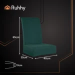 Σετ 6 καλυμμάτων καρέκλας Ruhhy από βελούδο σε πράσινο