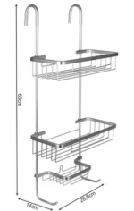 Επιτοίχια Ραφιέρα Μπάνιου Μεταλλική HANGING SHOWER SHELF με 3 ράφια