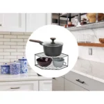Διώροφη μεταλλική γωνιακή ραφιέρα σε στυλ loft