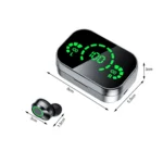 Ασύρματα Ακουστικά In-Ear Bluetooth YD03 Μαύρα με LED Θήκη Φόρτισης και Μικρόφωνο